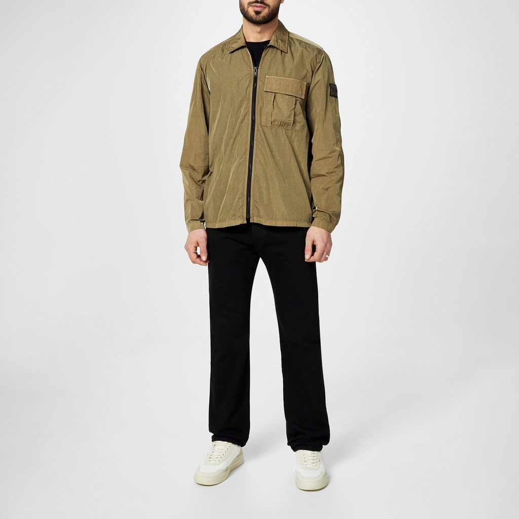 Hugo Boss Oversized Zip Up Overshirt - Lt Green 336